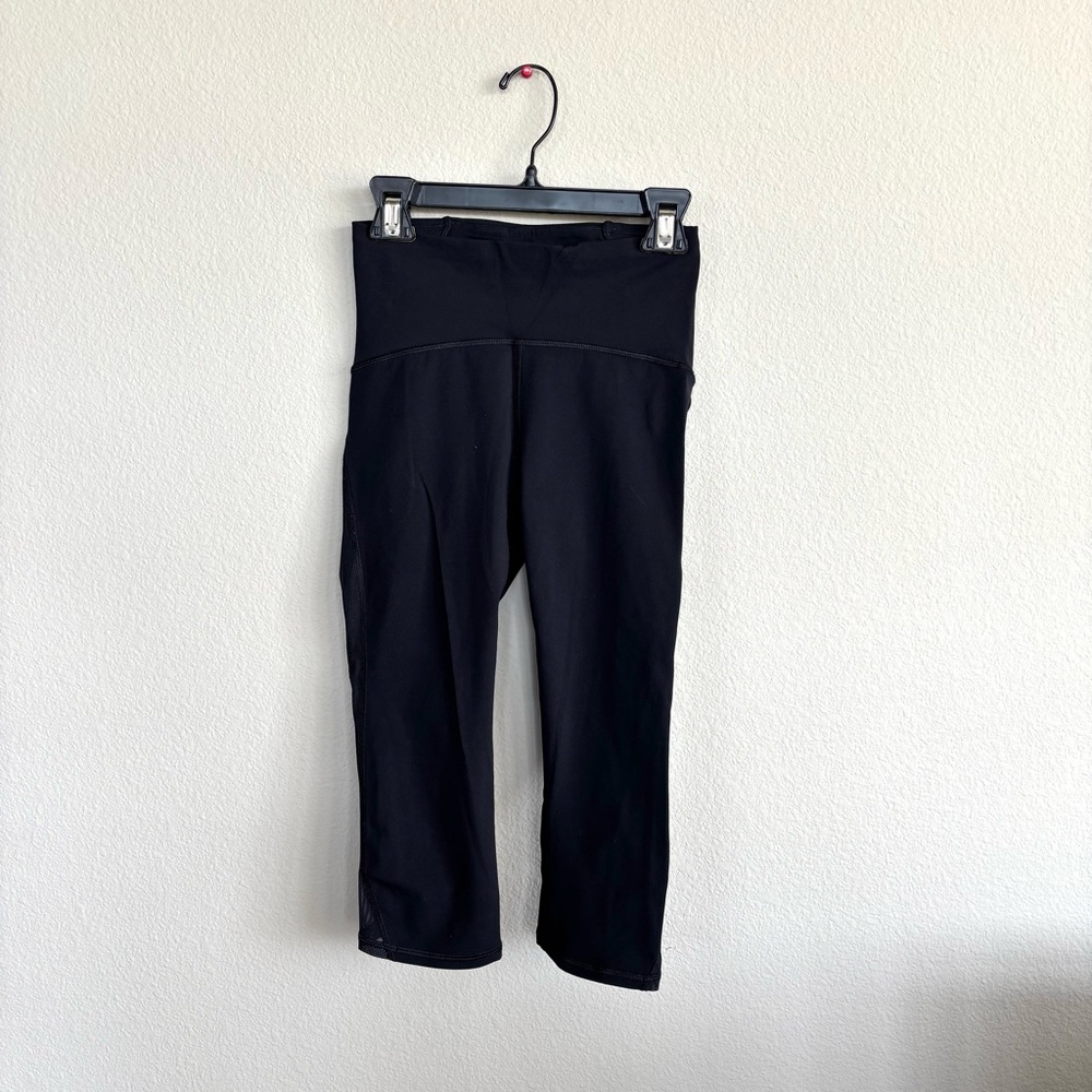 Lululemon Cropped Side Mesh Panel Leggings Black Size 4